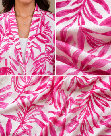 Pink Floral Printed Oversized Shrug Set