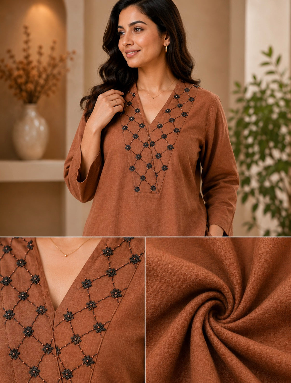 Terracotta Rust Brown Linen Co-Ord Set